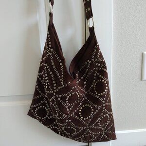 AGABHUMI Embellished Studded Brown BOHO Shoulder Bag